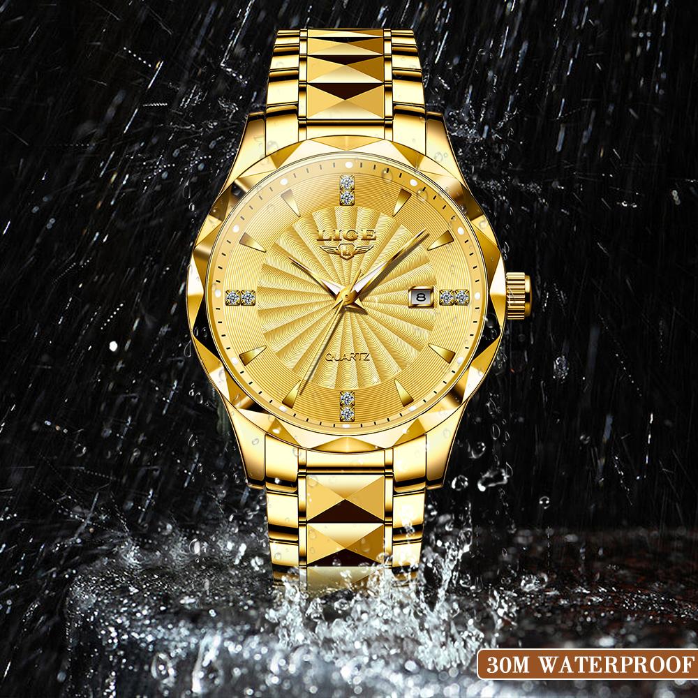 New Gold Watch For Men Top Brand Luxury Waterproof Men's Quartz Wristwatches Fashion Sports Luminous Chronograph Male