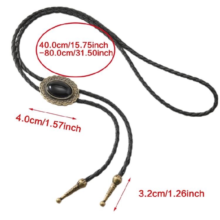 High-Quality Leather Bolo Tie Chain Necklace Long Gold Plated Design Multipurpose Wear For Office Gatherings Travel Lightweight Accessory