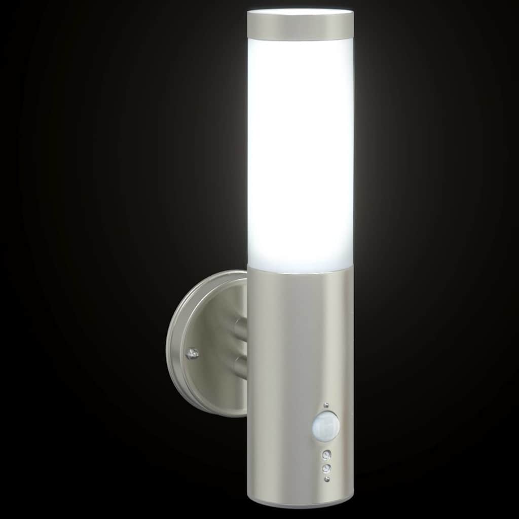 Outdoor Wall Lamp Silver 15 x 7.5 x 33 cm Stainless Steel and Plastic
