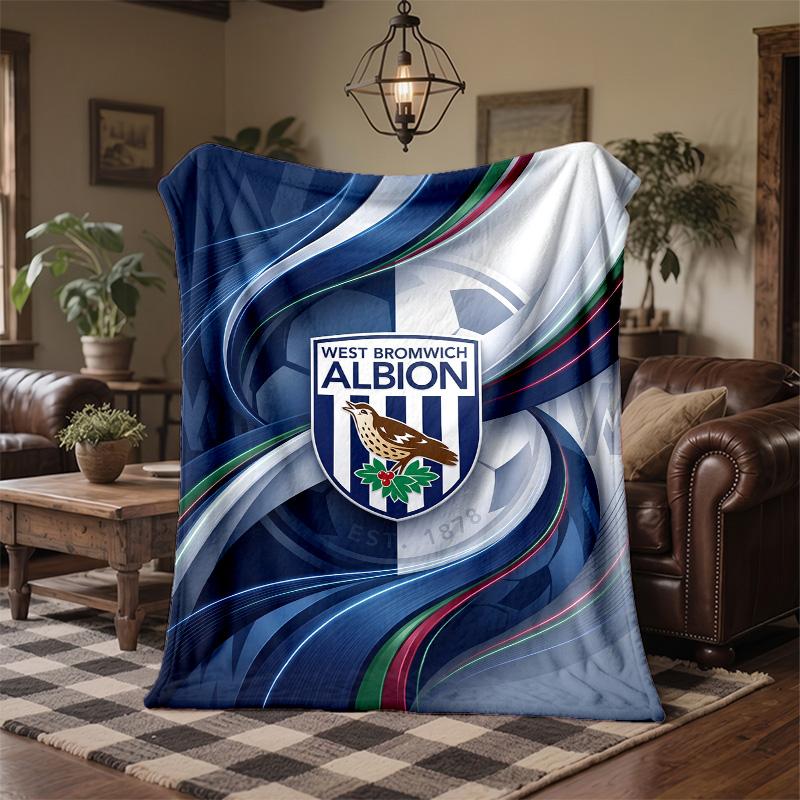 West Bromwich Albion Football Print Flannel Blanket Soft Warm Sofa Bed Throw Blanket For Home Office Bedroom