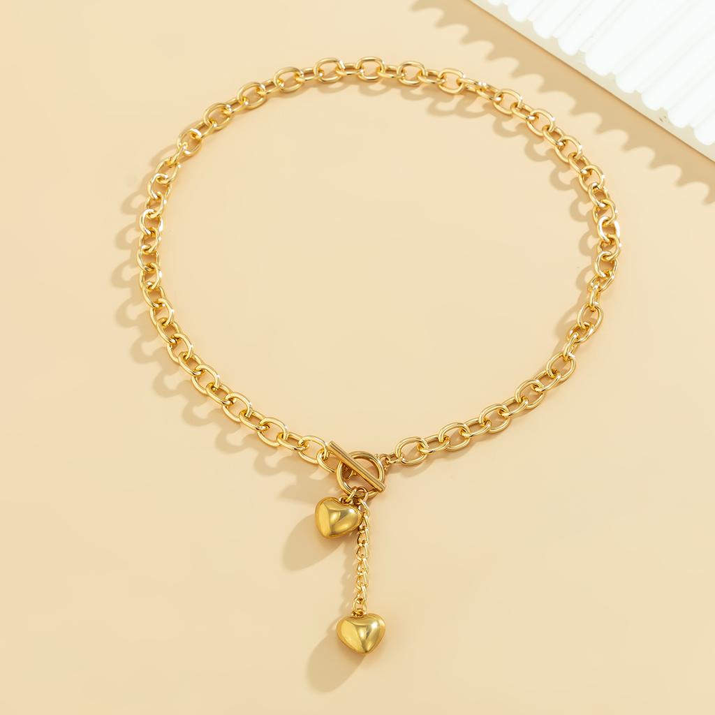 Thick Chain with Heart Pendant Tassels Necklace for Women Trendy Ladies Accessories On the Neck 2026 Fashion Jewelry Female Gift