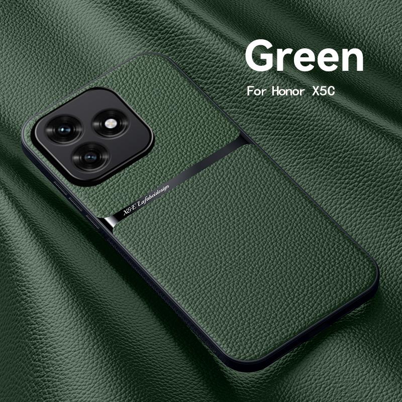 

EUCAGR Роскошный чехол-книжка из ПУ-кожи Coque для Honor X5C Plus Магнитная крышка Чехол для телефона для Honor X5C Задняя крышка Honor X5C зелёный