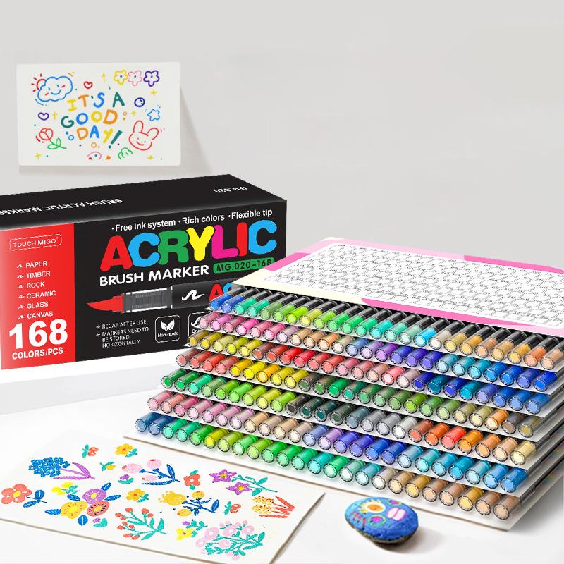 168/120/72/48/36/24/12 Colors Direct Liquid Acrylic Marker Pens Students Use Art Professional Drawing Drawing Coloring