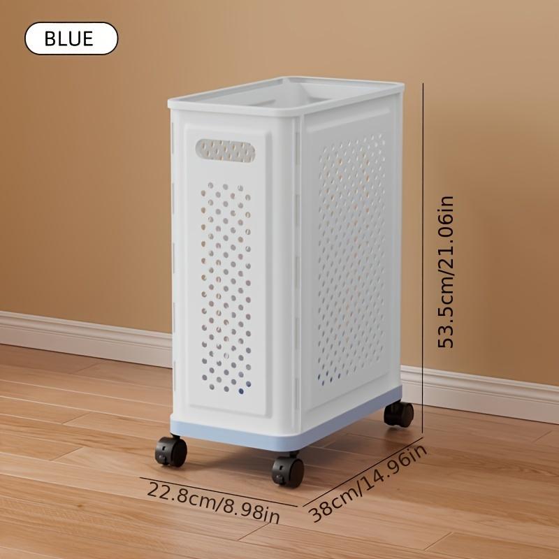 1 шт. мобильная стойка для хранения, корзина для хранения коврика для йоги с колесами, ведро для хранения ракеток для бадминтона, органайзер для спортивного инвентаря для фитнеса в помещении синий