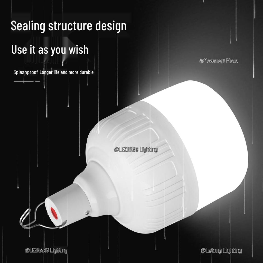 Rechargeable LED Light Bulb for Home, Outdoor, Camping, Night Market, and Emergency Power Outage Use