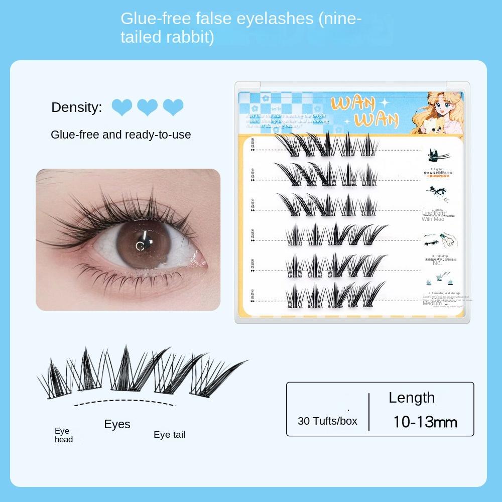 Makeup Adhesive False Eyelashes DIY Glue Free Fake Lashes Self-adhesive Lash Clusters  Makeup Tool