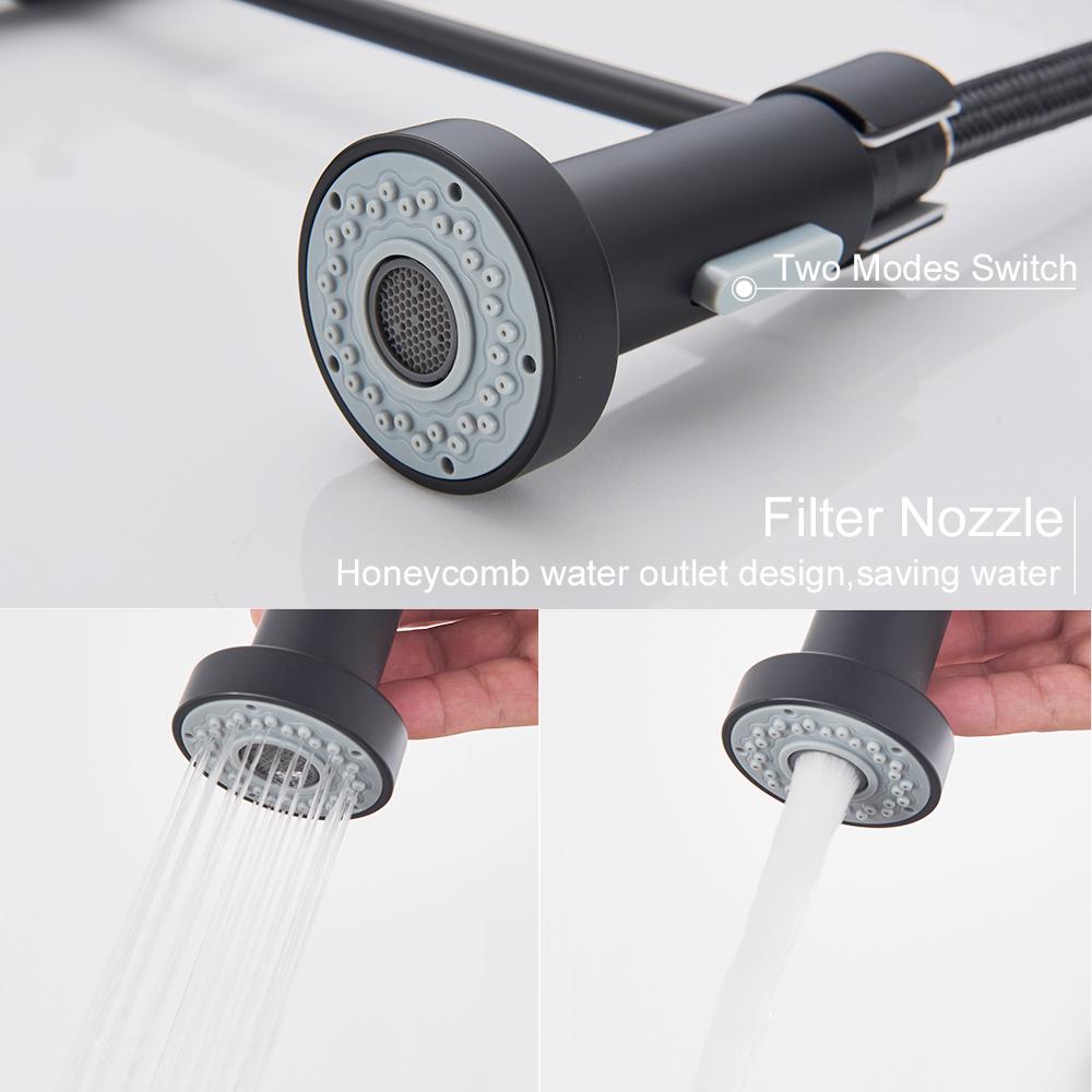 Brushed Gold Kitchen Sink Faucet One Handle Spring Hot and Cold Water Tap Deck Mounted Bathroom Kitchen Crane