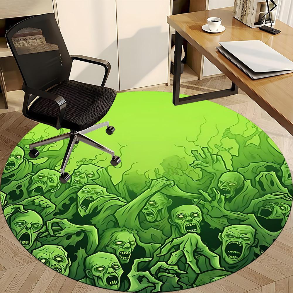 1PCZombie Swarm Office Round Area Rug, Mat Suitable For Office, Under Office Chairs Bedroom Living Room Home Decor, Room Deco