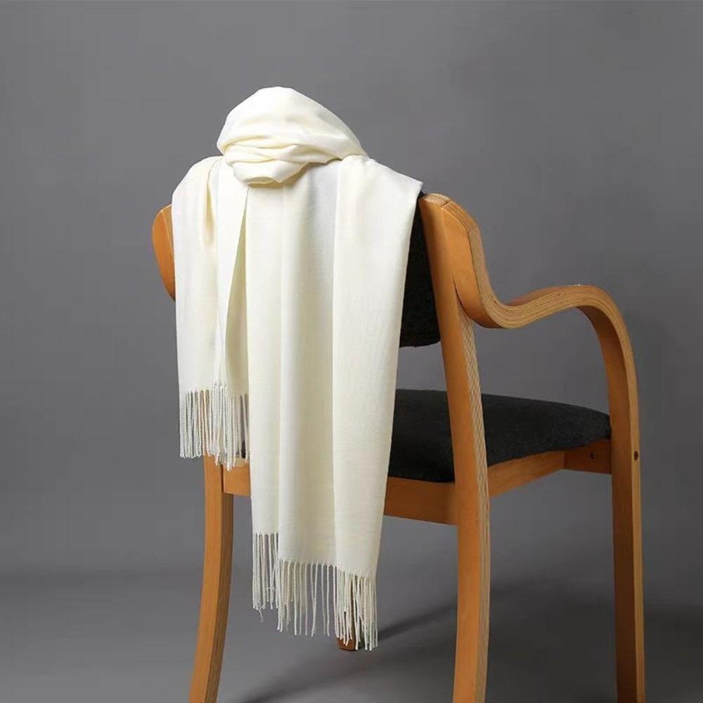 Korean Style Long Wool Scarf Thickened Winter Neckerchief Elegant Imitation Cashmere Scarf  Student