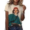 Women's T-shirt 3D Printed Casual Short Sleeved Cartoon Girl Pattern Print O-Neck Top Fashionable Street Women's Clothing