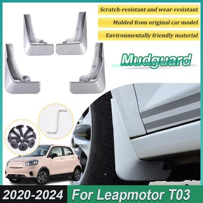 Für Leapmotor T03 Zubehör 2024 4 Stück Vordere Schmutzfänger Spritzschutz Hintere Kotflügel Räder Autozubehör