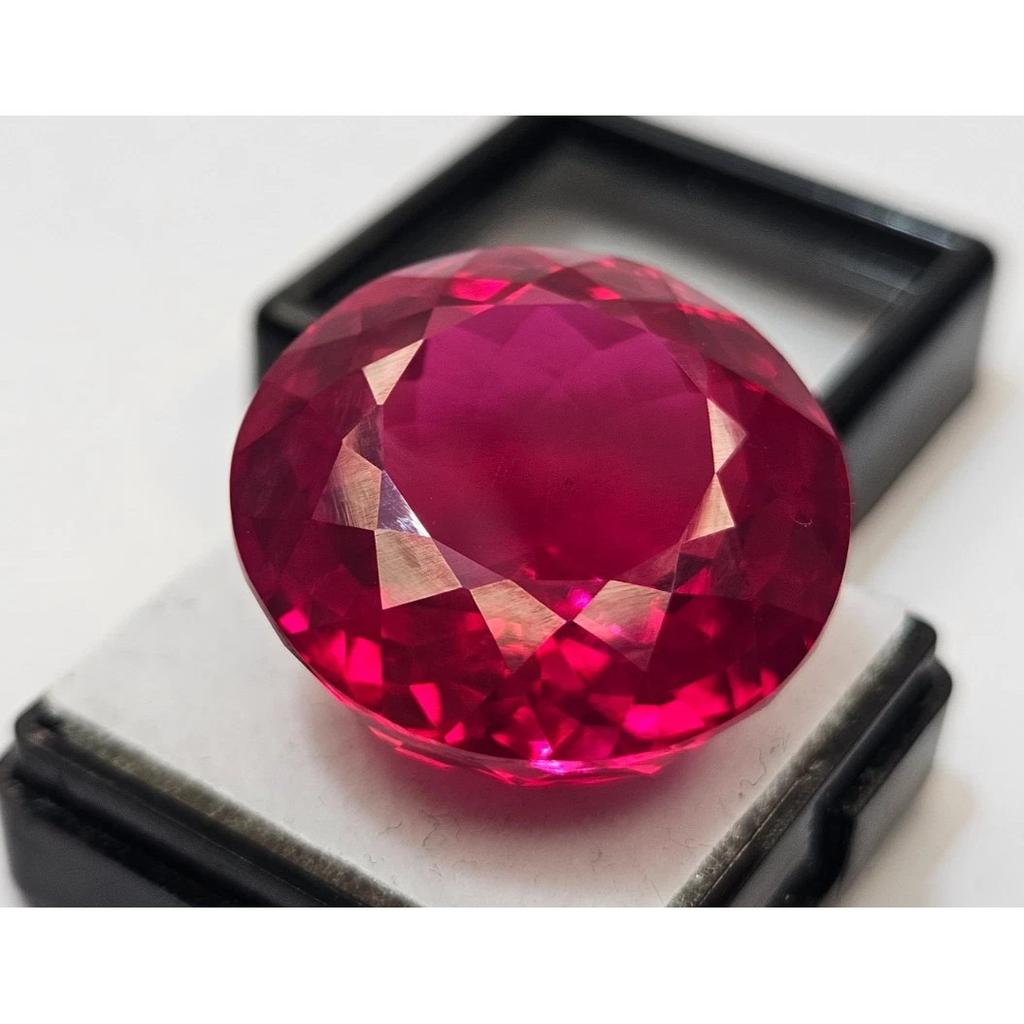Ruby Red Color 66-67 Ct Round Cut Certified Excellent Loose Gemstone