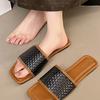 Slippers women's summer wear 2025 new French temperament with skirt one-word drag flat-bottomed non-slip beach cool slippers