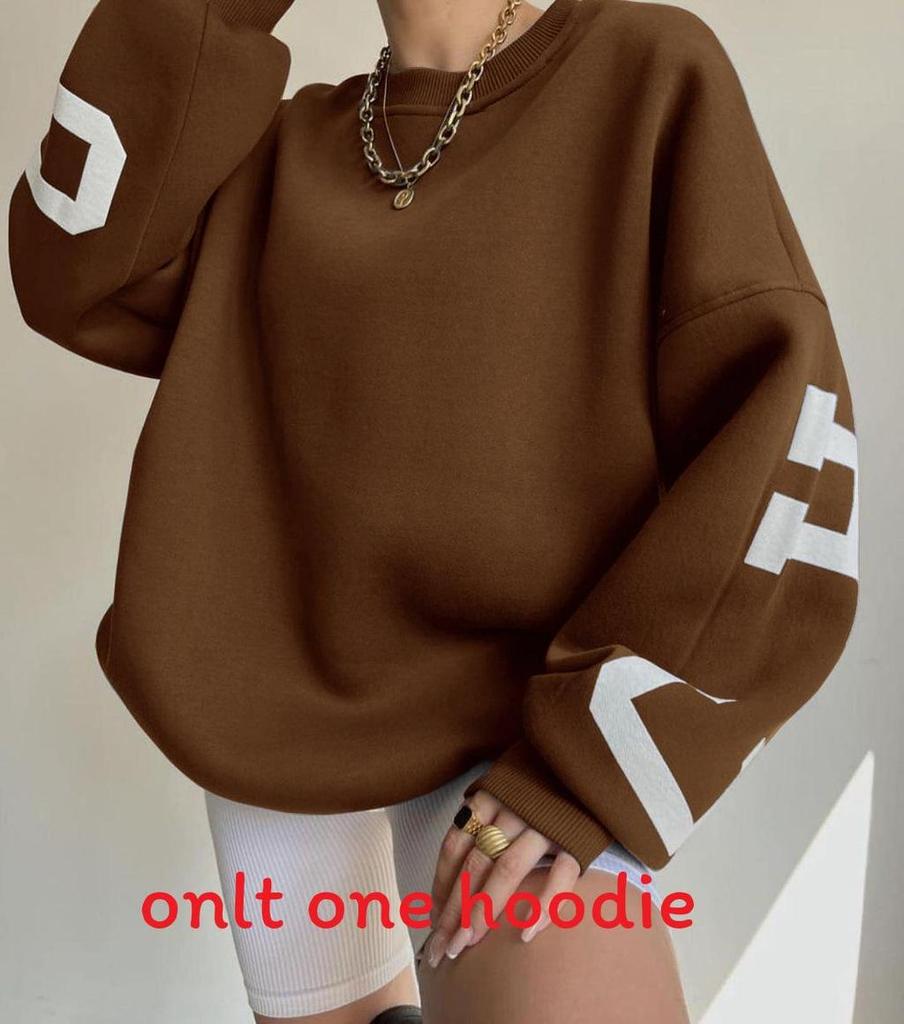 Casual Fashion Letter Print Thick Pullover Sweatshirt For Women Winter 2022
