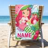 1pc Strawberry Princess1 Beach Towel with Custom Name, Beach/Swimming/Bath/Picnic/Camping Towel, Suitable for Seaside Beaches