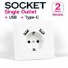 EU Standard Schuko Socket with USB with 2 USB Power Wall Outlet Wall Socket  Hotel Installation