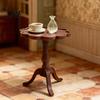 Miniature Home Decor 1:12 Scale End Table, Tiny Wooden Round Side Table Model, Dollhouse Furniture Vintage Accessories for Living Room Bedroom