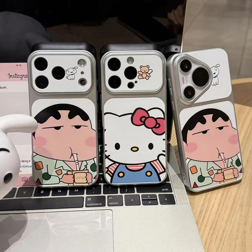 Animation Small New Kt Large Window for Apple 17Promax Large Window Mobile Phone Case IP16/15/14 Fine Hole 13