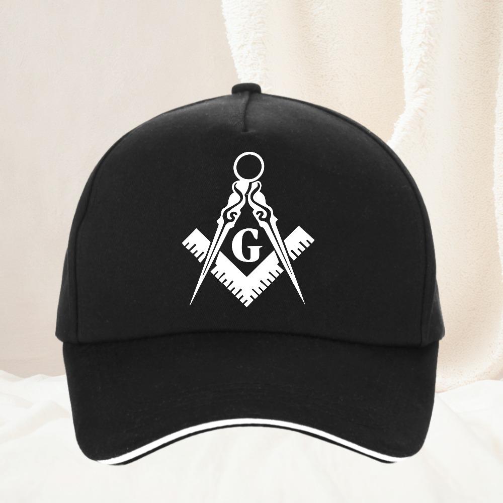 Freemason Compass Square Baseball Caps Peaked Cap Freemason Gold Square Compass Sun Shade Hats for Unisex