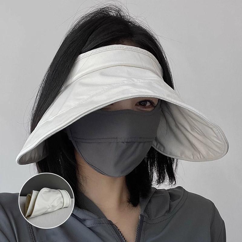 Big Brim Empty Top Sun Hat Summer Women Anti UV Sunscreen Cap Beach Outdoor Foldable Riding Sport Visors