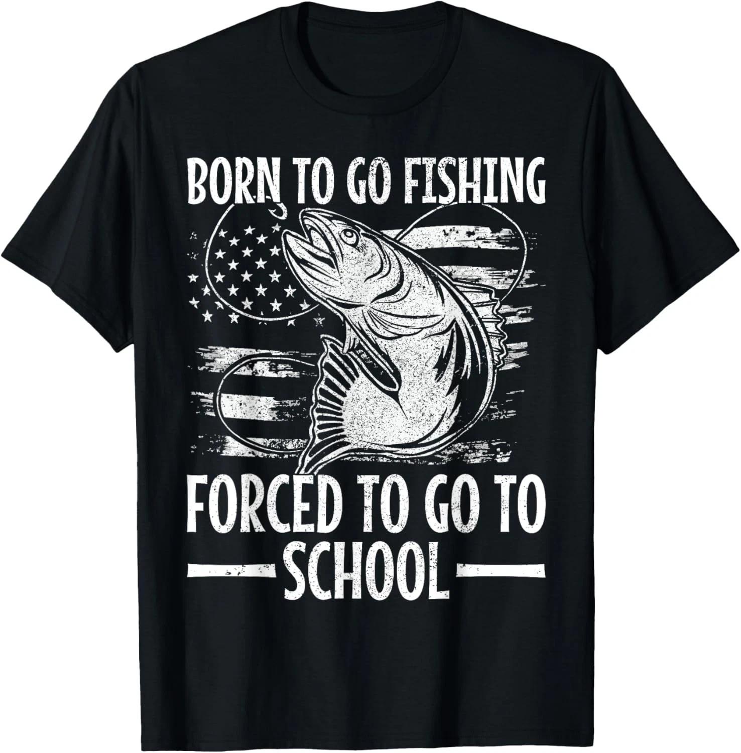 Born to Go Fishing Bass Fish Fisherman Boy Kid Funny Fishing Gift Unisex T-Shirt L