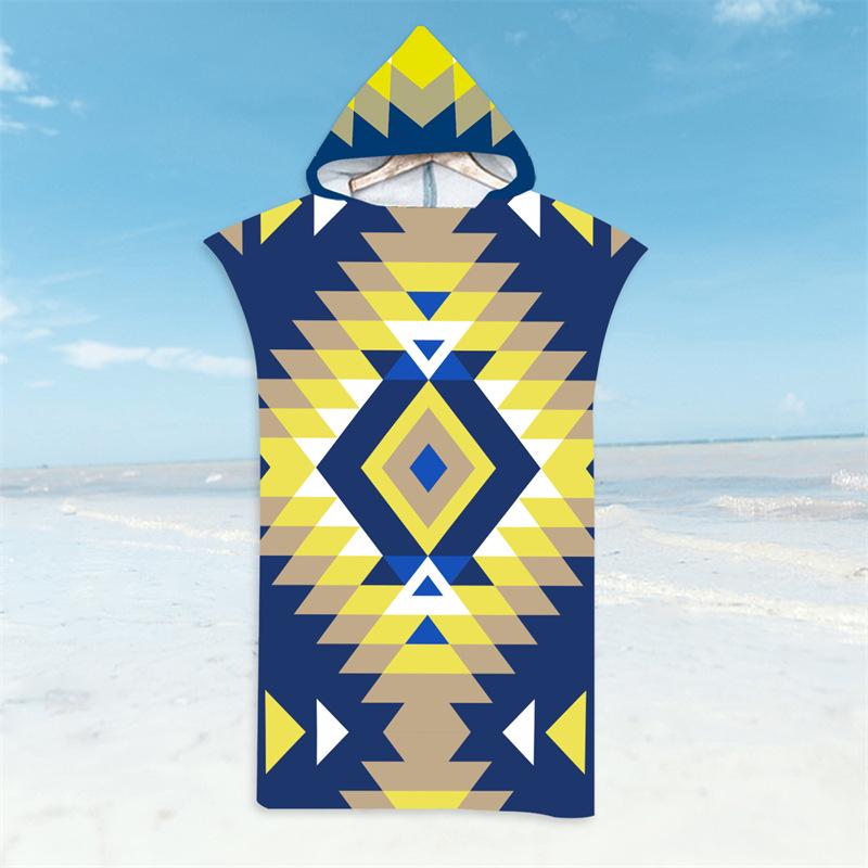 Microfiber Quick-Dry Hooded Beach Poncho Bathrobe for Adults