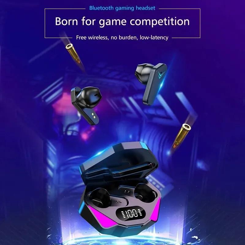 Fone de ouvido sem fio para jogos Bluetooth com microfone, som de áudio grave, 9D, estéreo, música, fone de ouvido HiFi para jogadores, todos os telefones