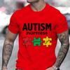 New Men's T-Shirt  Autism Awareness Print Short-Sleeved Shirt Summer Casual T-Shirt for Men Fashion Top Oversized Men's Clothes