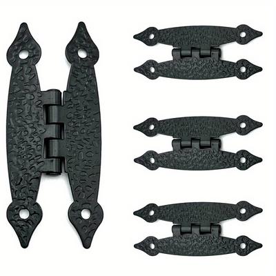 8 st Svarta Antika H-gångjärn, Skåpsgångjärn Platta Gångjärn, Infällda Dörrgångjärn Dekorativa Gångjärn för Skåpsdörrar Lådor Smyckeskrin