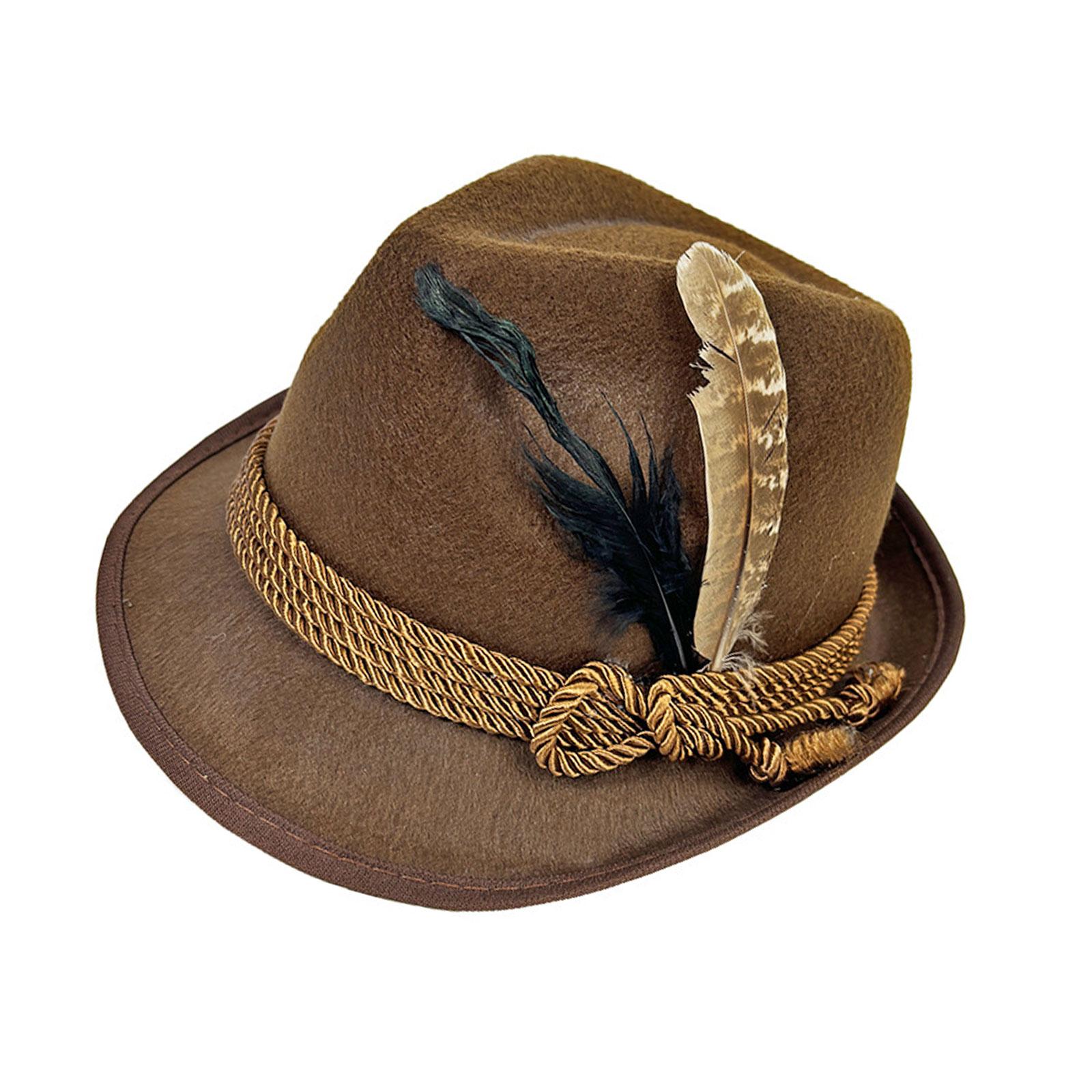 

Октоберфест Капелюх Пивний Фестиваль Вечірка Трілбі Хомбург Капелюх Декоративний Кручений Пояс Головний Убір Віджет Капелюх Вечірня Зачіска C