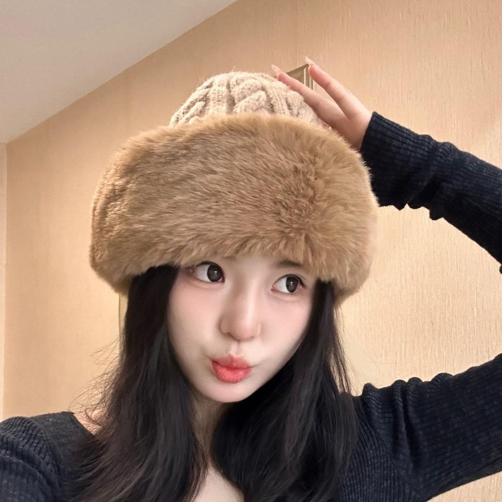 

Keep Warm Faux Fur Bucket Hat Korean Style Winter Women Hat Personality Plush Fisherman Hat Ladies хаки