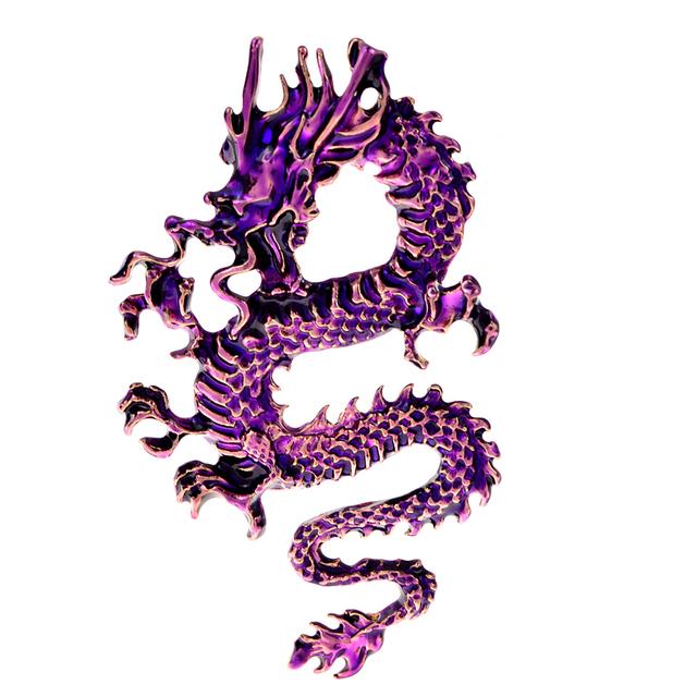 

Эмалевые броши в виде летающего дракона для мужчин, цветные, винтажные, яркие, животные, аниме-булавки, вечерние, повседневные, ювелирные изделия, подарки фиолетовый