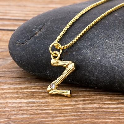 

Nidin Hot Sale Women Cute Initial Letter Pendant 26 Letters Charm Necklaces Copper Zircon Family Name Jewelry Personal Gifts