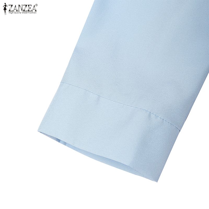 ZANZEA Women Casual V-Neck Solid Color 3/4 Sleeve Dress