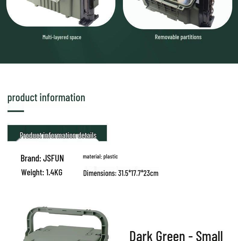 Fishing Tackle Box Set: Includes Large Capacity Storage Box, Rod Holder, Cup Holder, and Lure Storage.