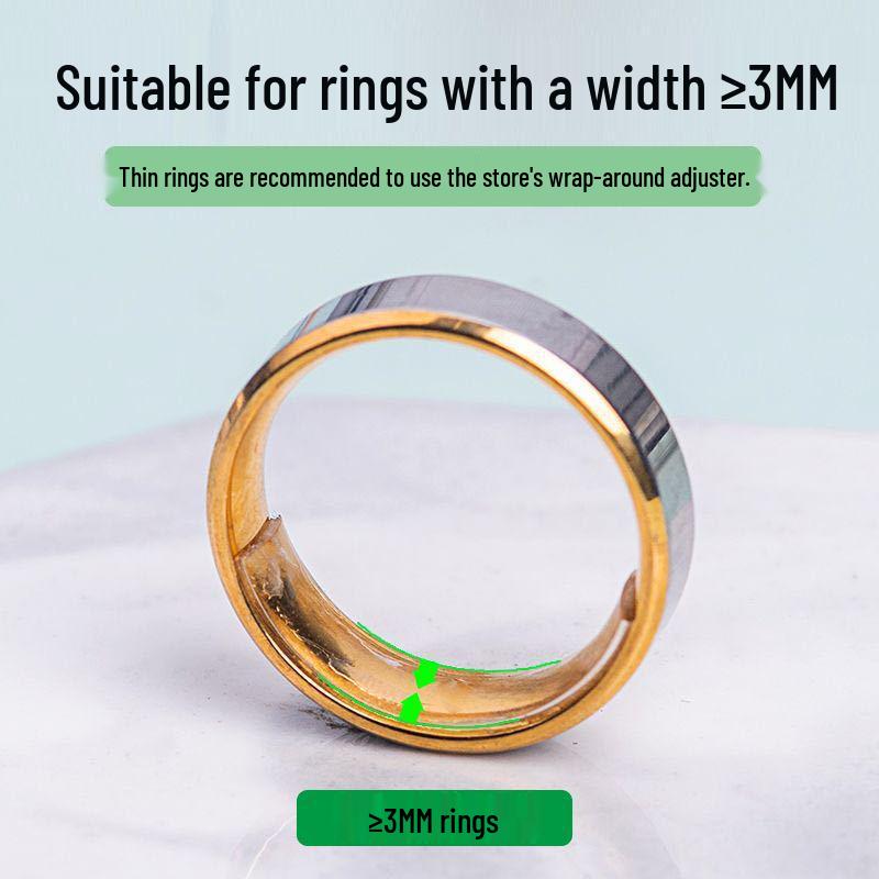 Przezroczysty regulator pierścionka: Niewidoczny chwyt dla ścisłego, antypoślizgowego dopasowania