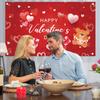 Valentine's Day Banner Background Fabric  Decoration Shooting Background Hanging Fabric 1pc