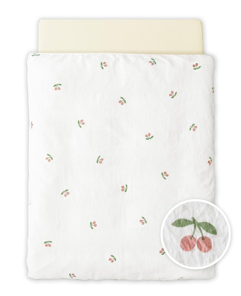 Keratta Ibul Baby Bedding Set (4-Piece), Mini Size, Soft and Fluffy, Washable, Sizes 60 X 90 Cm, for Newborns and Babies (Cherry)