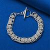 925 Sterling Silver 8-inch Exquisite Round Mesh Bracelet, Fashionable Women's Party Jewelry, Wedding Accessories
