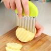 Potato Cutter Chip French Fry Maker Stainless Steel Wavy Knife French Frie Chopper Knife Chopper French Fry Kitchen Gadget Tools