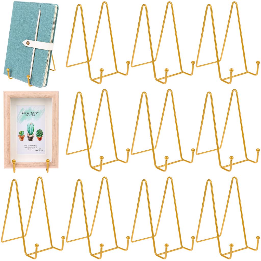 12 Pack 6 Inch Plate Stands For Display Iron Plate Holders Easel Display Stand Metal Wire Frame Holder For Decorative Plate Dish