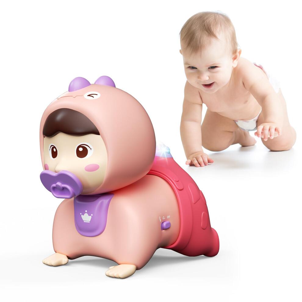 Baby Crawling Toy with Music and Lights Tummy Time Interactive Floor Toy for 612 Month Old Girls