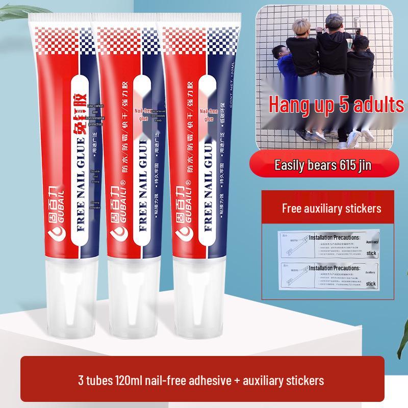 Multi-Function Adhesive Glue: Nail-Free, Strong, Ideal for Bathroom Tiles, Mirrors, and Glass.