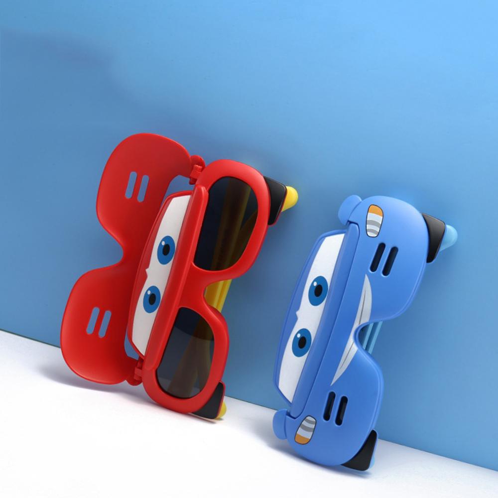 Ochelari de Soare Polarizați pentru Copii de Petrecere cu Mașini de Desene Animate, Ochelari de Protecție pentru Copii, Ochelari cu Acoperire Rabatabilă pentru Mașini, Ochelari de Soare Moi cu Protecție pentru Copii, Ochelari de Protecție UV400 Oculos
