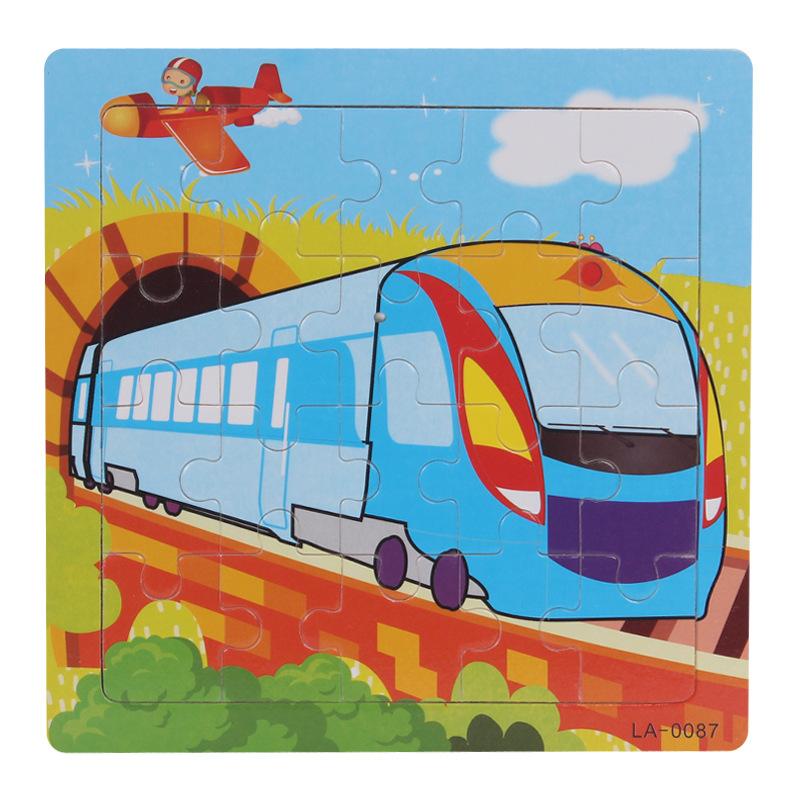 20pcs Wooden Animal PuzzleEducational Learning Toys Kids Cartoon Animals Vehicle Wood Jigsaw Puzzle for Children