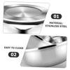 SEWOART 2-Piece Stainless Steel Wash Basin, Large Capacity, Flat Bottom, Washing Bowl for Vegetables, Rice, Fruits, Home Kitchen Accessories, Stackabl