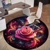 1pc Floral Fantasy Round Chair Mat Area Rug - Non-Slip, Floor Mat for Office, Bedroom, Ideal Home Decor Christmas Gift P0811481