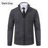 Men's Winter Stand-up Collar Cardigan Jacket - Thick Knit with Plus Velvet