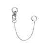 Metal Fake Earrings Lip Ring with Long Chains Non-Piercings Earring Ear Clip