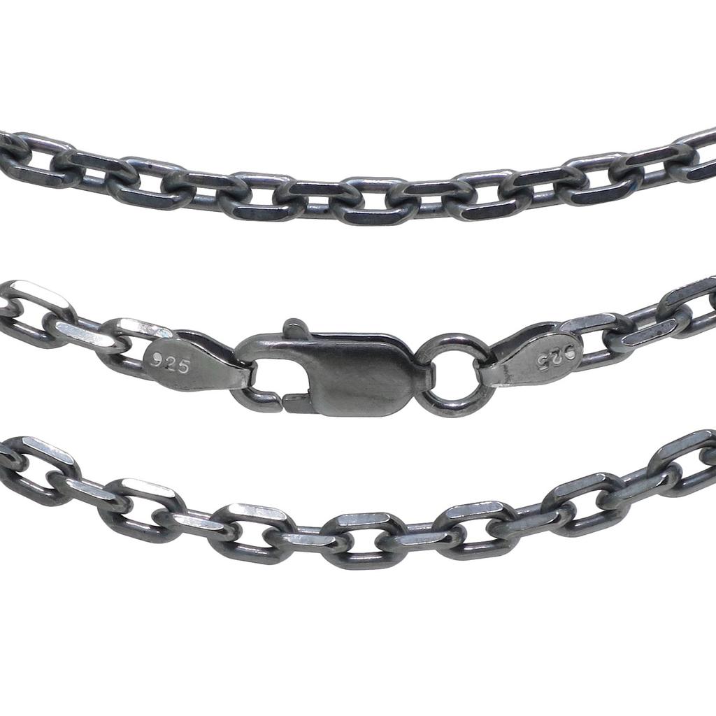 Gin no Ibushi Azuki Kettenschnitt Länge Breite Dunkelsilber 925 Halskette Kette Halskette Kette SV Kette Nur [Shinjuku Kura] 4-seitig 40-80cm (70cm) ca.